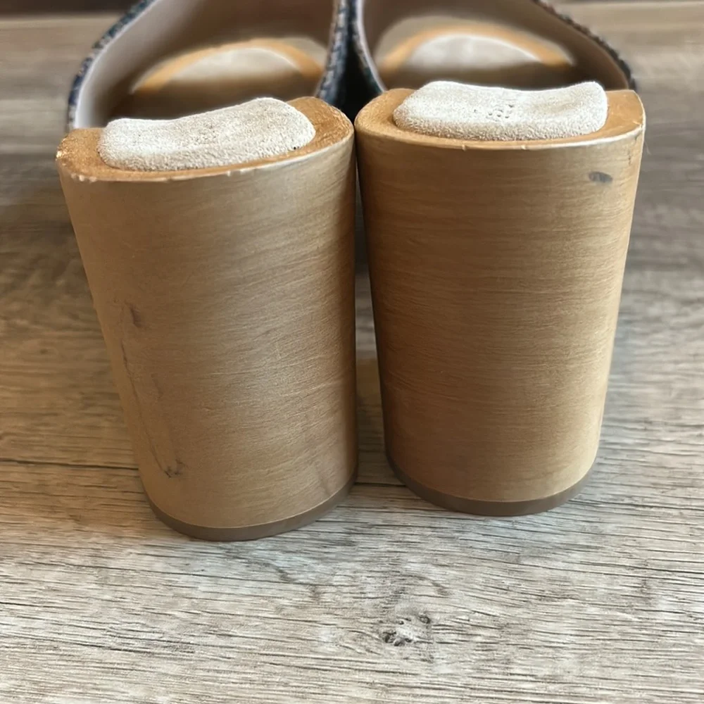 Veronica Beard Hannalee Platform Wooden Sandals Slides